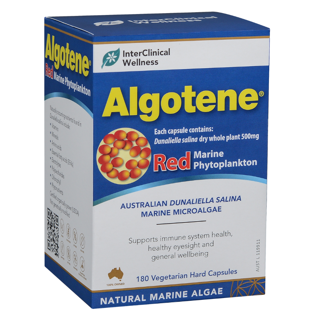 ALGOTENE Dunaliella Salina Red Marine Phyto Plankton 180 Caps